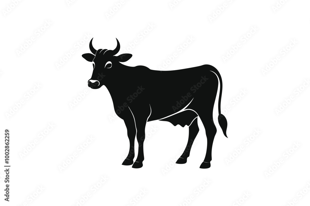 Cow silhouette vector illustration Cow silhouette vector illustration