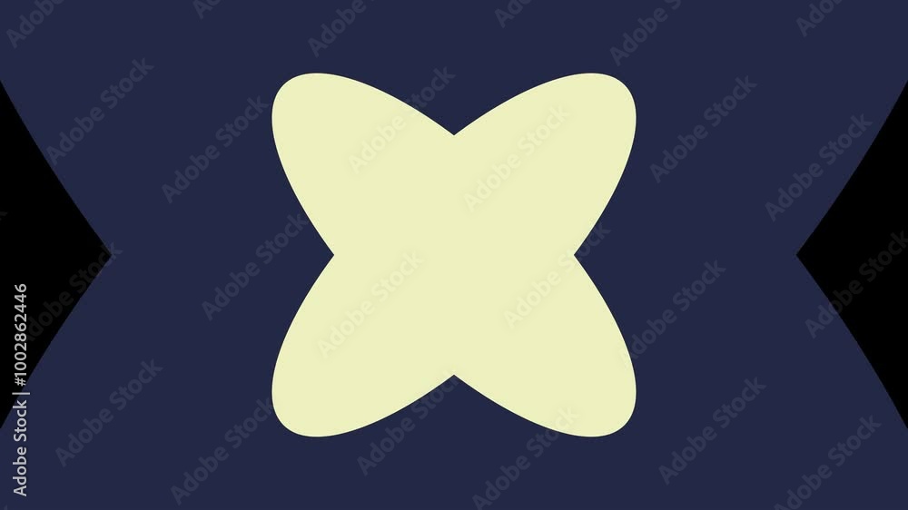 Transition animation of a cross x shape, expanding until it fills the screen and returning to the beginning. There are four color style options.Alpha channel only on 4K