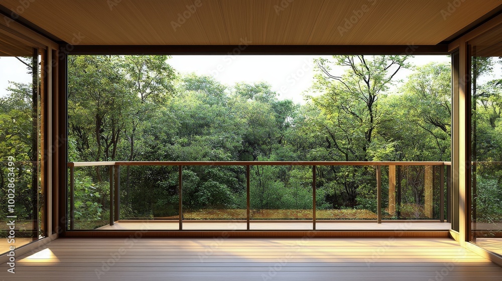 Sunlight Through Wooden Doors and Balcony with Green Trees View, Interior Design, Balcony Design, ,interior design,balcony design Sunlight Through Wooden Doors and Balcony with Green Trees View, Interior Design, Balcony Design, ,interior design,balcony design