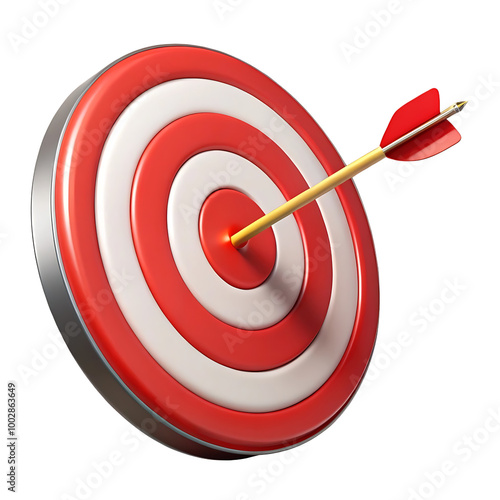Target with arrow isolated on transparent background