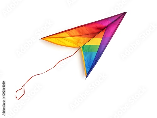 Vibrant Rainbow Kite Soaring Through the Sky with Freedom and Joy