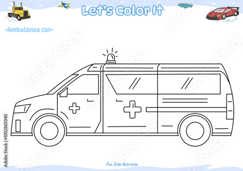 Lets color it ambulance car 2