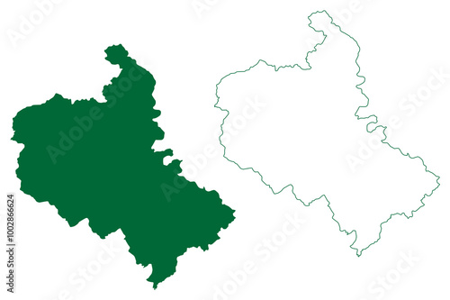 Solan district (Himachal Pradesh State, Republic of India) map vector illustration, scribble sketch Solan map