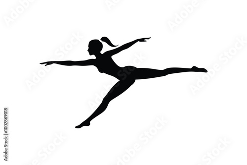 Female gymnast silhouette vector illustration