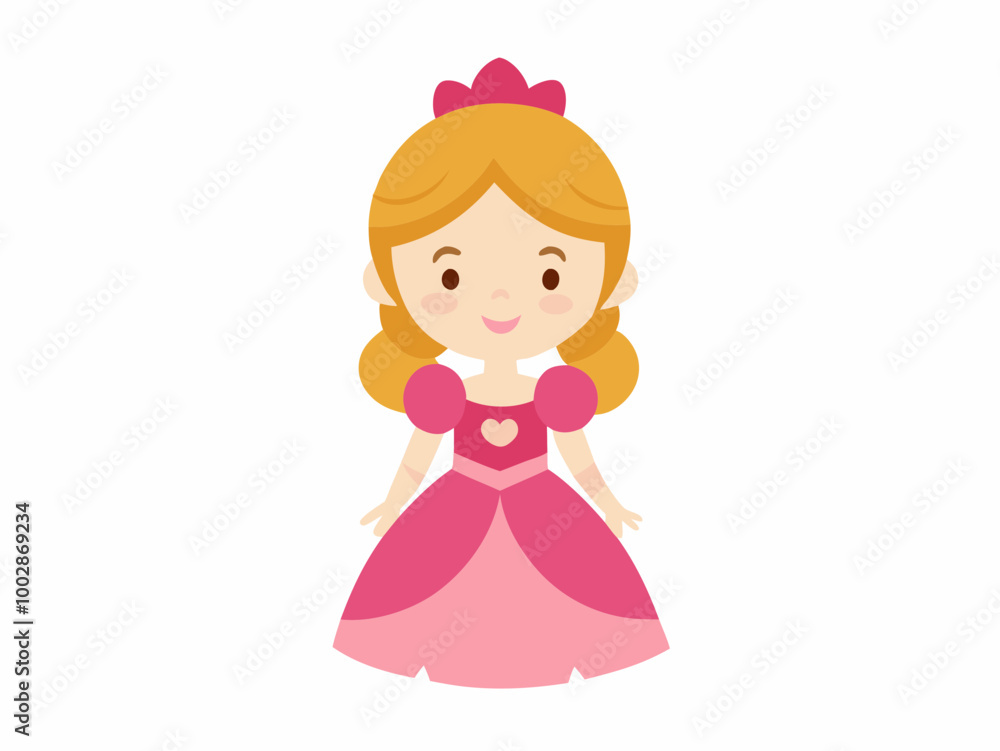 Little Princess in a pink dress isolated on a white background Little Princess in a pink dress isolated on a white background