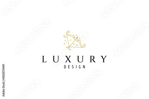Luxury arrows logo in line art design style