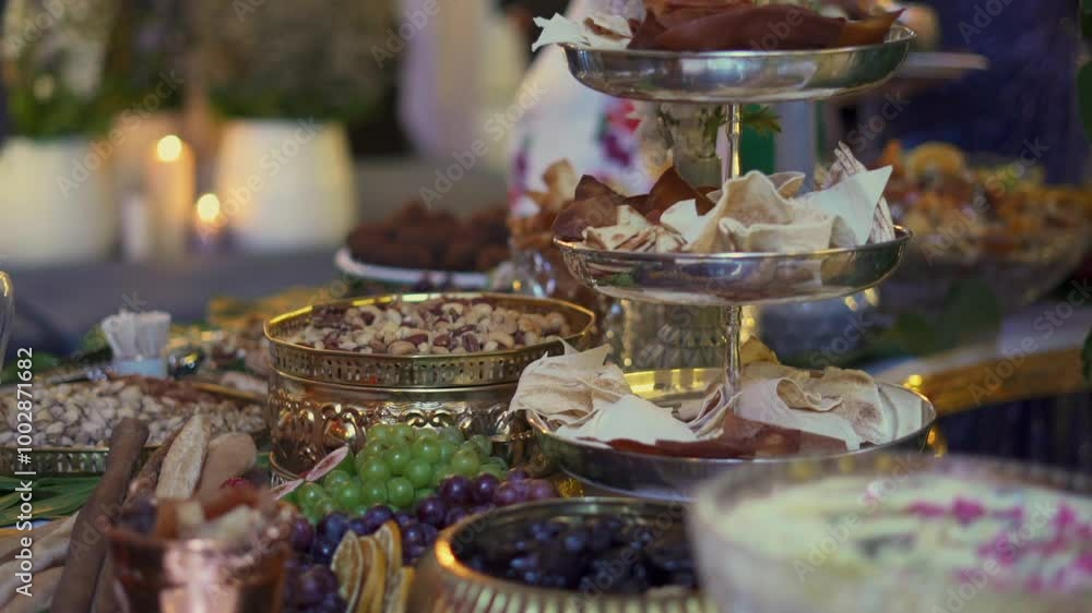 A table with different Arabic food snacks A table with different Arabic food snacks