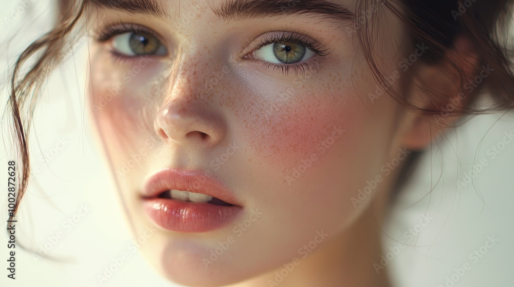 A close up portrait of a radiant and captivating model with mesmerizing beauty and elegant sophistication A close up portrait of a radiant and captivating model with mesmerizing beauty and elegant sophistication