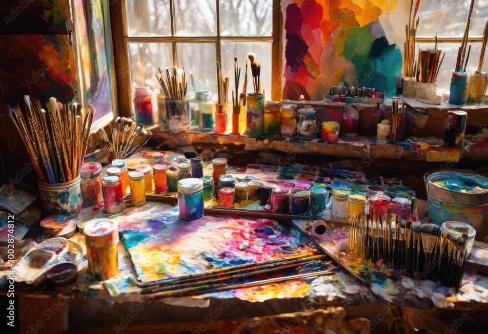 vibrant art supplies over detailed stack textured paper creating colorful visual setting artistic expression, colors, paintbrush, colored, pencils, markers vibrant art supplies over detailed stack textured paper creating colorful visual setting artistic expression, colors, paintbrush, colored, pencils, markers