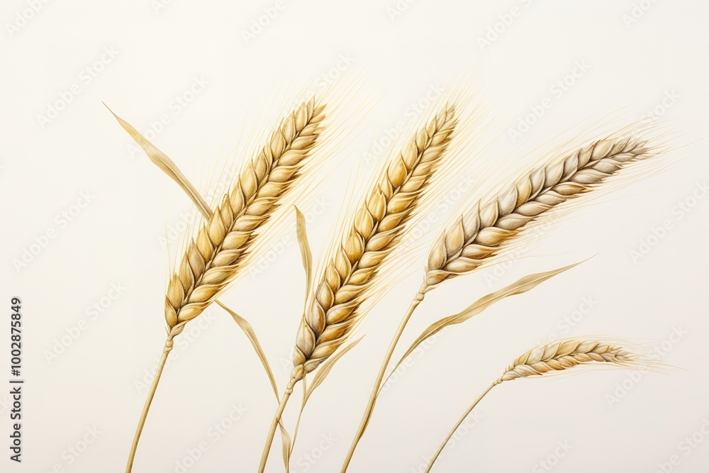 Wheat ears isolated on a white background Wheat ears isolated on a white background