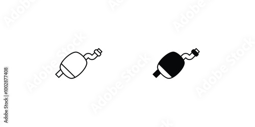exhaust pipe set icon with white background vector stock illustration