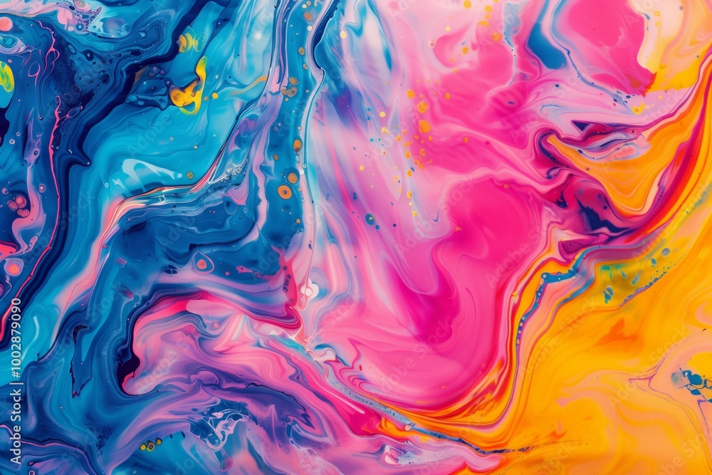 A colorful painting with a lot of different colors and swirls A colorful painting with a lot of different colors and swirls