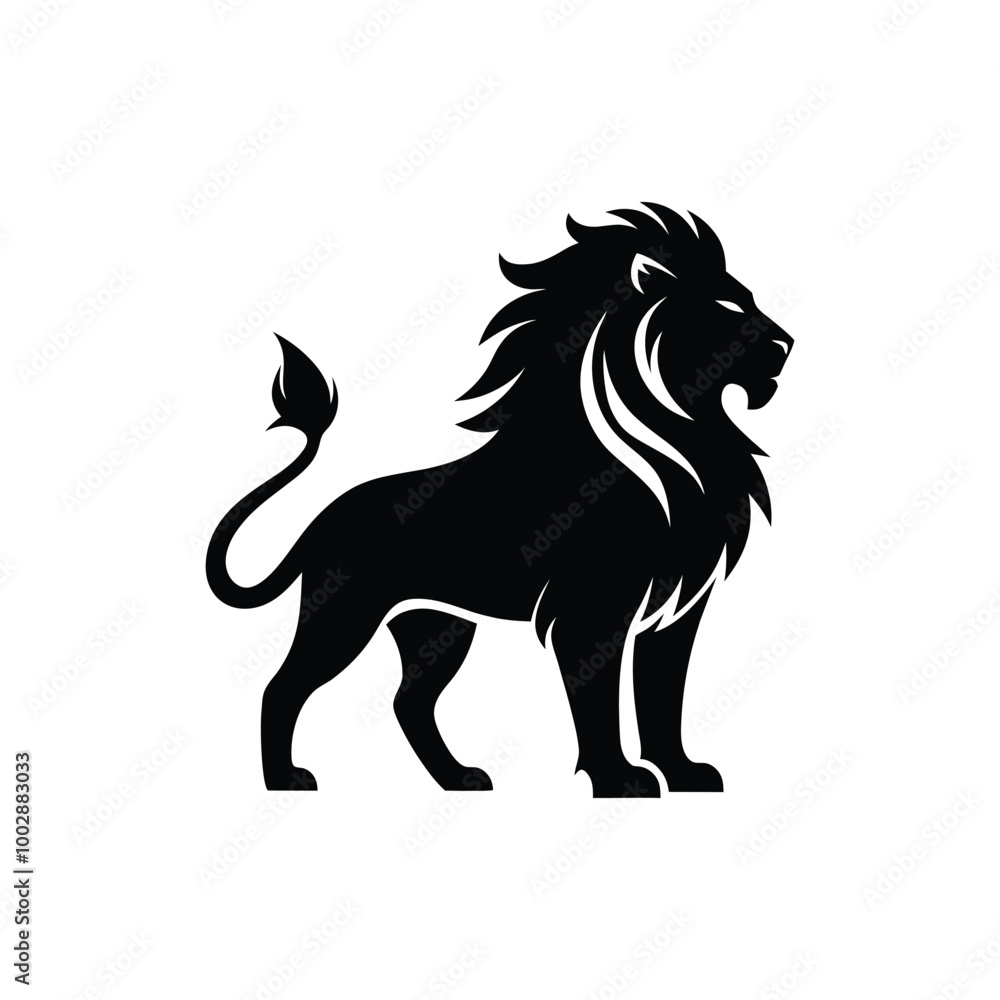Lion logo icon silhouette vector illustration Lion logo icon silhouette vector illustration