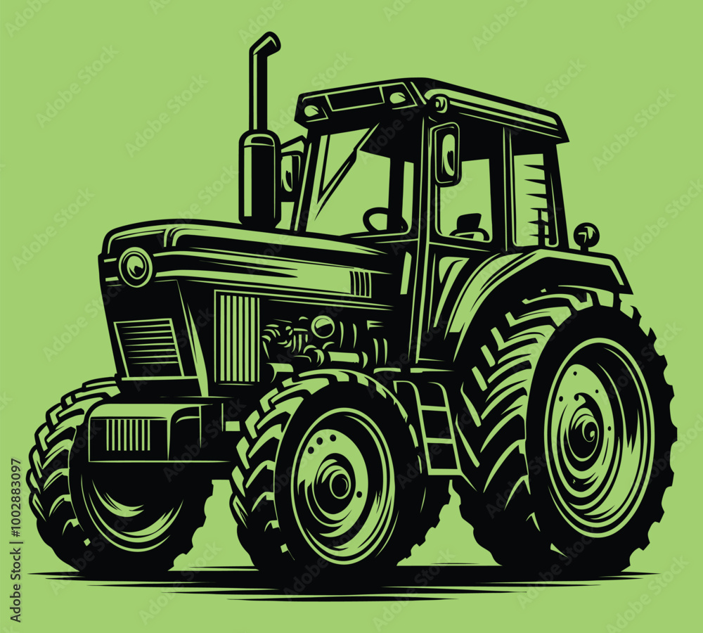 Obraz premium Tractor silhouette vector illustrations