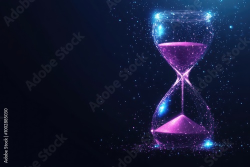 Time concept with hourglass