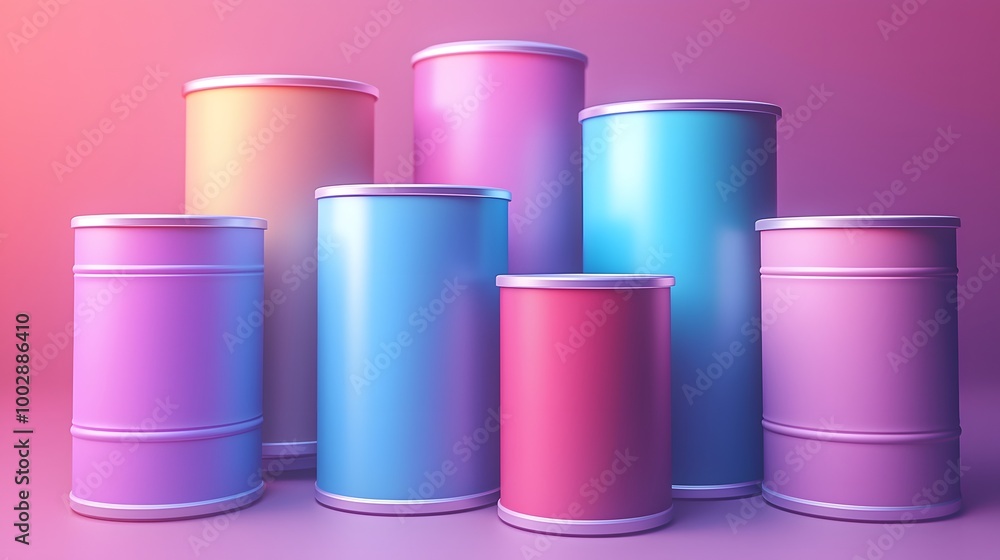 Sleek Futuristic Gadgets in Colorful Arrangement Sleek Futuristic Gadgets in Colorful Arrangement