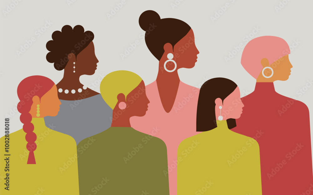 Women's History Month. Women's Equality Day. International Women's Day, Mother's Day. American Business Women's Day. Cervical Cancer Awareness Month.
Vector.