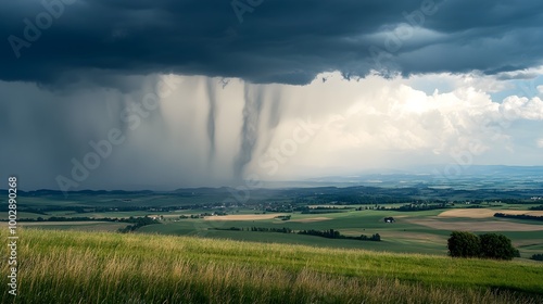 Summer storm with heavy rain