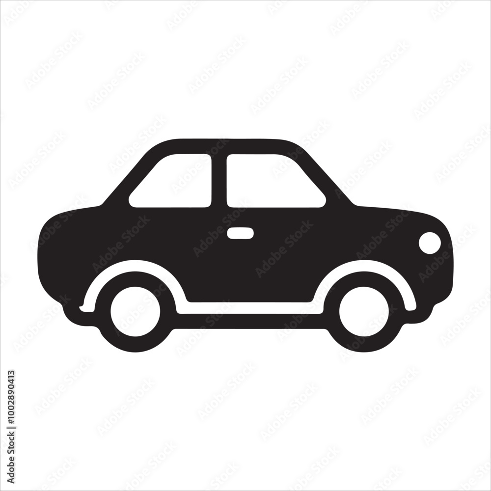 Obraz premium Vintage car silhouette vector design art. AI