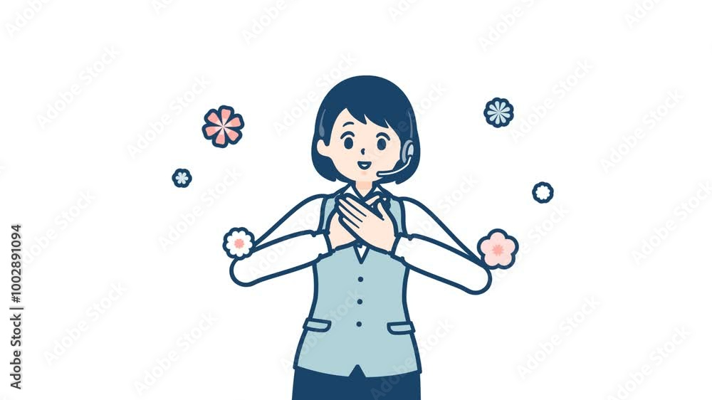 Call center woman_Feeling happy and smiling_with alpha channel Call center woman_Feeling happy and smiling_with alpha channel