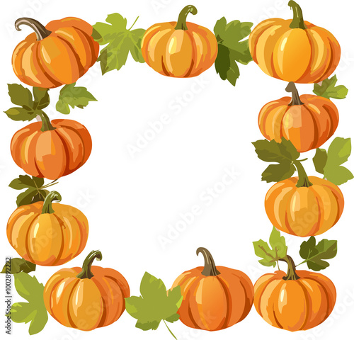Halloween pumpkin picture frame, png image with transparent background