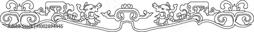 Vector sketch illustration silhouette traditional ethnic vintage classic carving ornament design