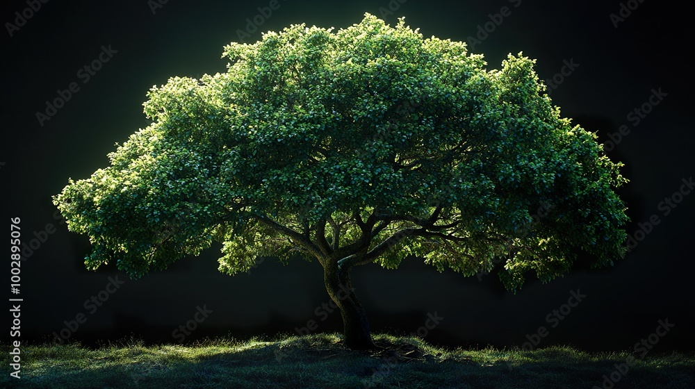Realistic Tree with Intricate Branches and Lush Green Foliage Realistic Tree with Intricate Branches and Lush Green Foliage