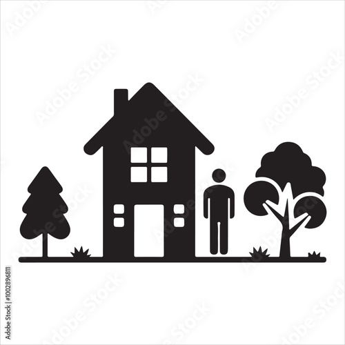 Village icon vector image Can be used for Geography
