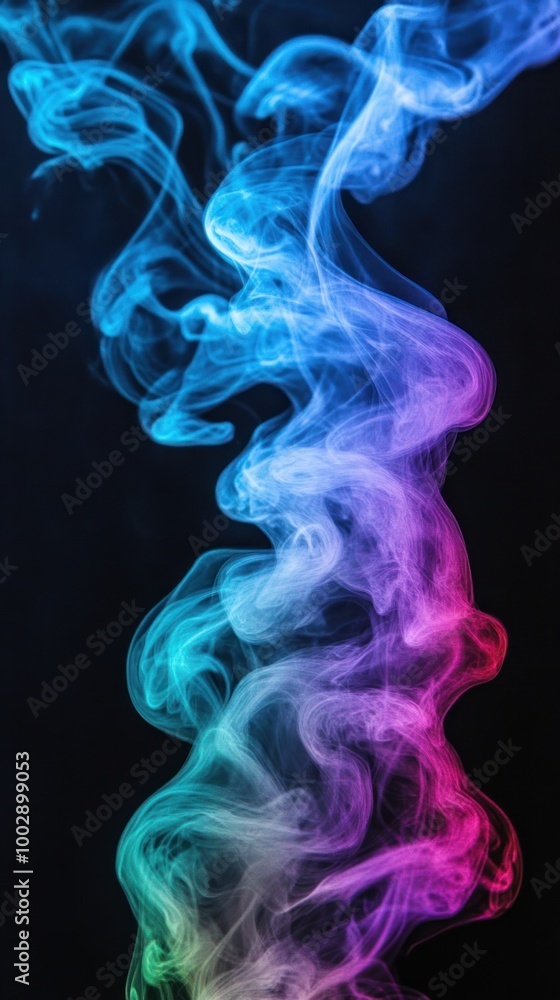 A vibrant swirl of colorful smoke against a dark background, creating an abstract visual effect. A vibrant swirl of colorful smoke against a dark background, creating an abstract visual effect.