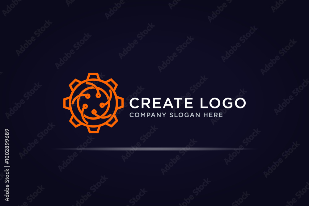 circular gear technology logo use circular line concept circular gear technology logo use circular line concept