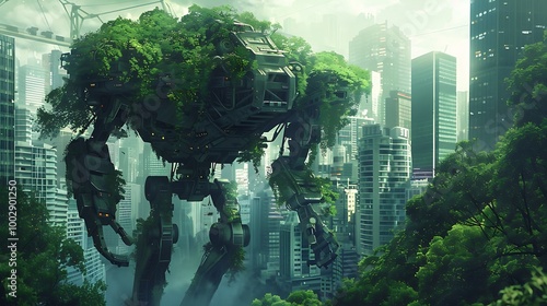 A verdant trees is a massive cyborg sentinel equipped with a cloaking device photo