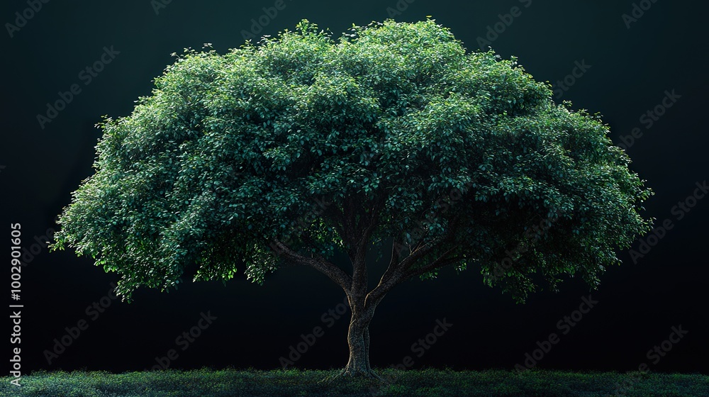 Deciduous Tree with Dense Leaf Cover and Prominent Branches Deciduous Tree with Dense Leaf Cover and Prominent Branches