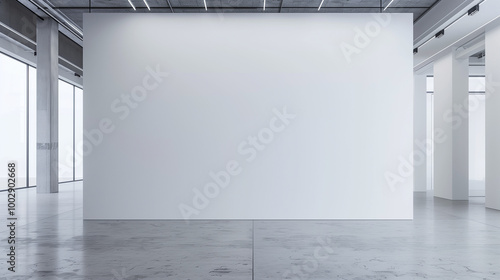 blank white wall for mockup branding in modern office