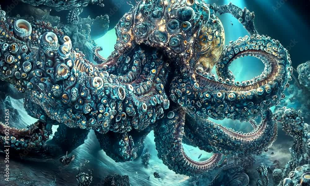 Giant Octopus in an Alien Ocean Giant Octopus in an Alien Ocean