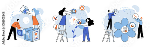 Work together vector illustration. The work together concept promotes collaborative efforts towards common goal Co working spaces foster collaboration and teamwork among professionals To succeed
