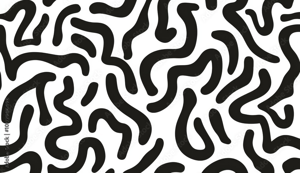 black and white pattern of squiggles black and white pattern of squiggles
