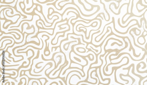 Wallpaper Mural Beige and white pattern of squiggles on a plain white background Torontodigital.ca