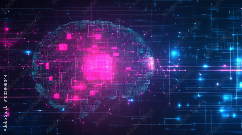 Obraz premium Conceptual technology illustration of artificial intelligence. Abstract futuristic background