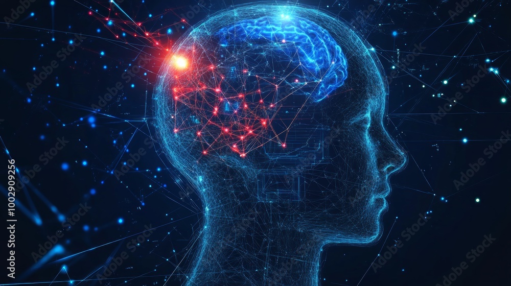 Conceptual technology illustration of artificial intelligence. Abstract futuristic background Conceptual technology illustration of artificial intelligence. Abstract futuristic background