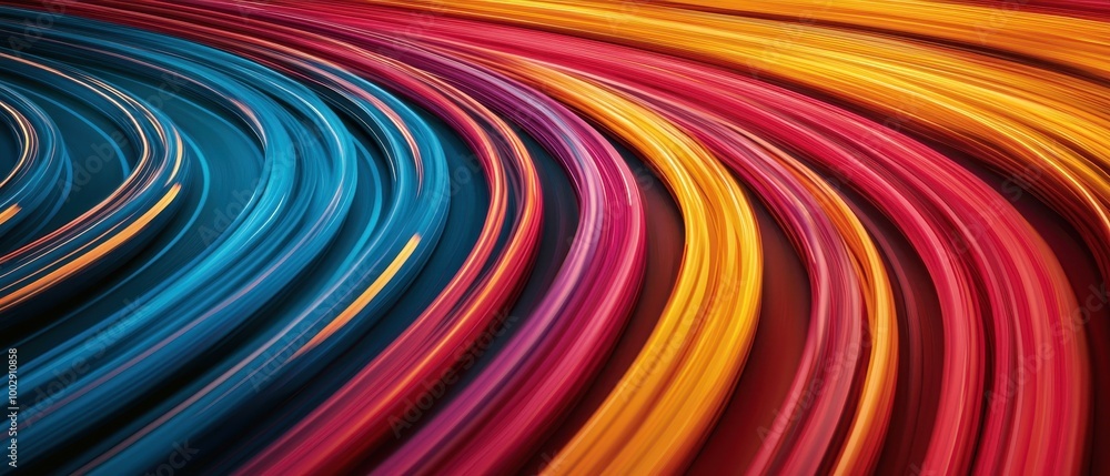 Fototapeta premium Abstract colorful waves in vibrant hues, smooth flowing lines, artistic background.