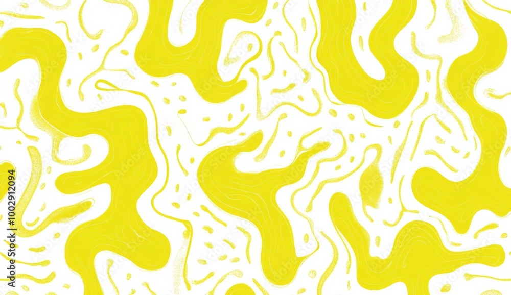 Greenyellow and white pattern of squiggles on a plain white background Greenyellow and white pattern of squiggles on a plain white background