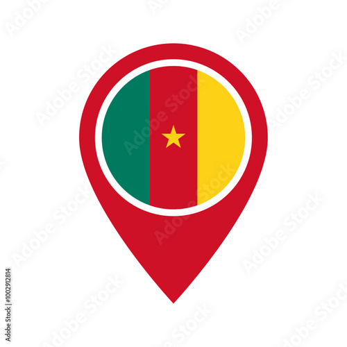 Cameroon flag location icon Free Download Cameroon flag location icon - GFXLoad