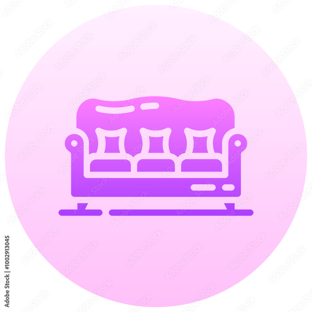 couch round gradient vector icon couch round gradient vector icon