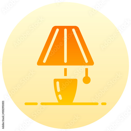 bedside lamp round gradient vector icon