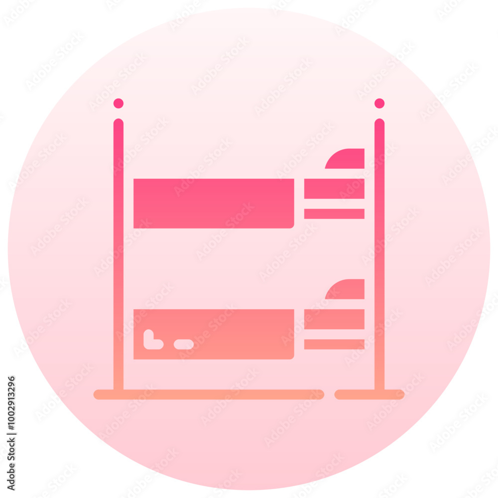 trundle bed round gradient vector icon