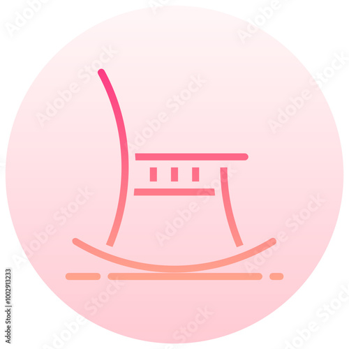 rocking chair round gradient vector icon