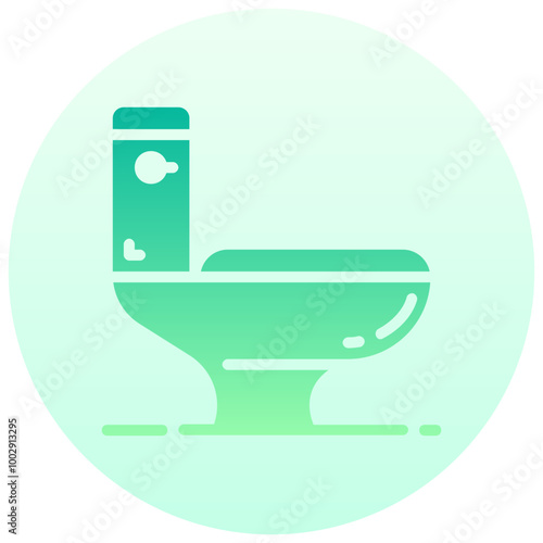 toilet round gradient vector icon