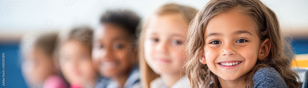 Happy Children in Classroom Joyful Education and Friendship Concept Happy Children in Classroom Joyful Education and Friendship Concept