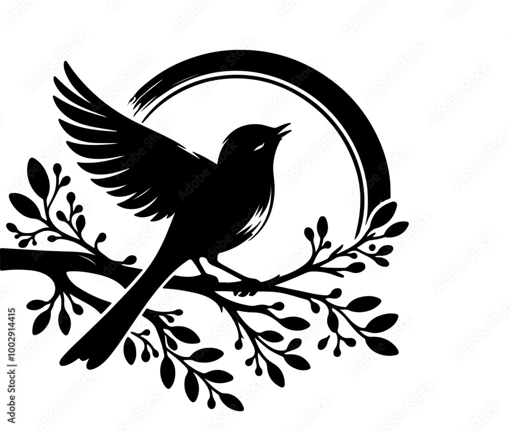 Obraz premium silhouette birds and branch