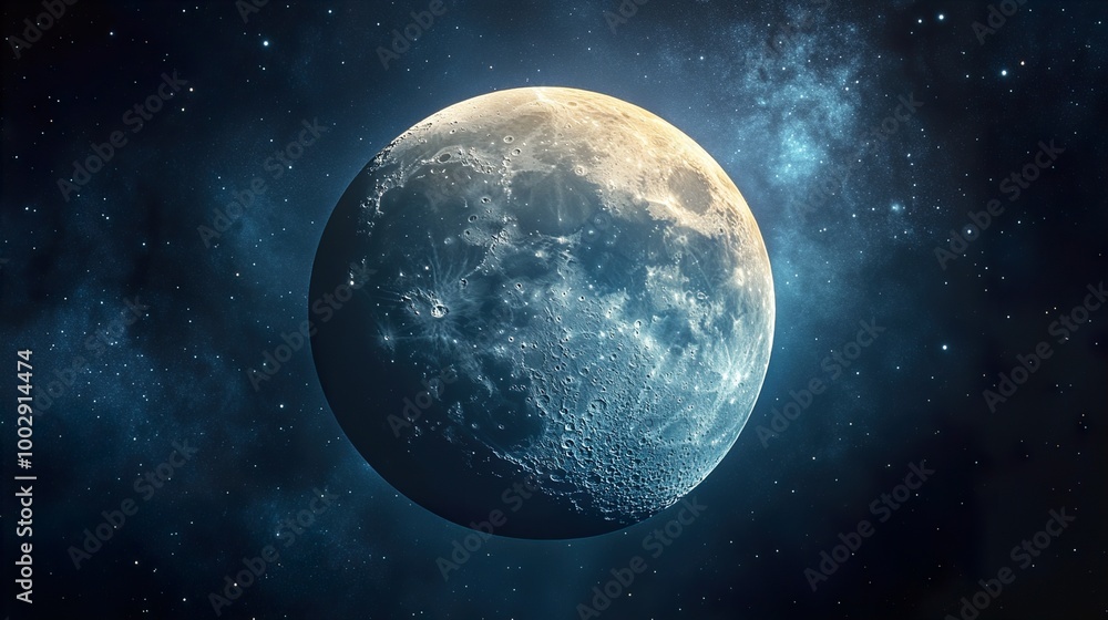 Moon in the Night Sky: A Cosmic Landscape Moon in the Night Sky: A Cosmic Landscape